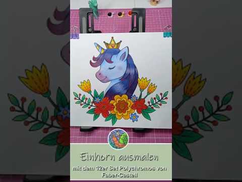 Einhorn🦄 ausmalen mit dem 12er Set Polychromos von Faber-Castell #ausmalen #einhorn #malbuch