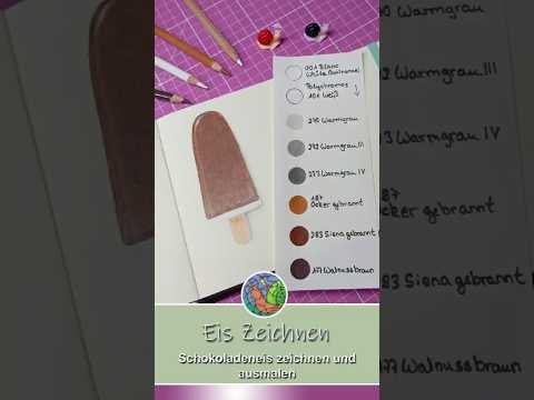 Eis Zeichnen 🍦 - Schokoladeneis zeichnen und ausmalen #ausmalen #buntstifte #zeichnen