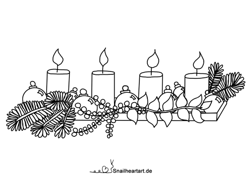 Adventsgesteck Malvorlage zum Ausmalen