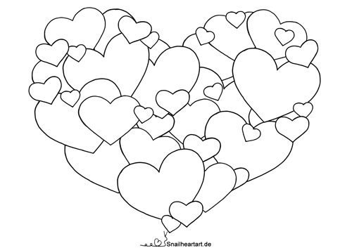 Herz aus Herzen Malvorlage zum Ausmalen