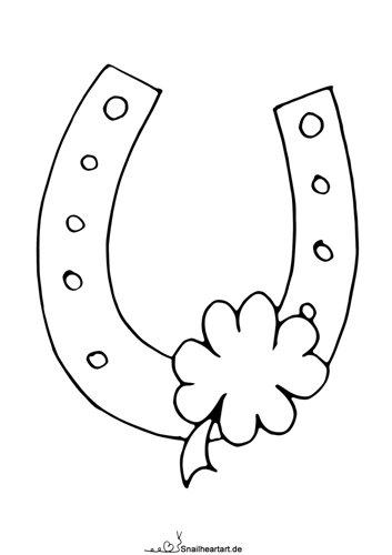 Glückshufeisen - Malvorlagen zu Ausmalen