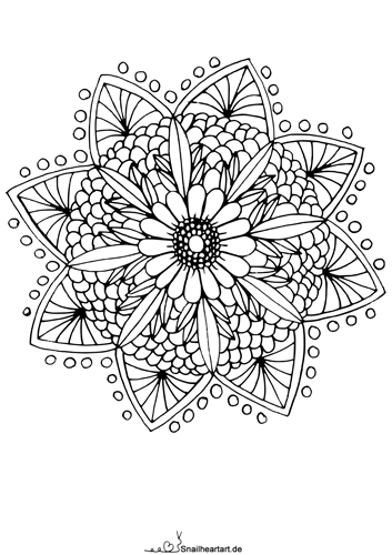 Mandala Blume Malvorlage zum Ausmalen