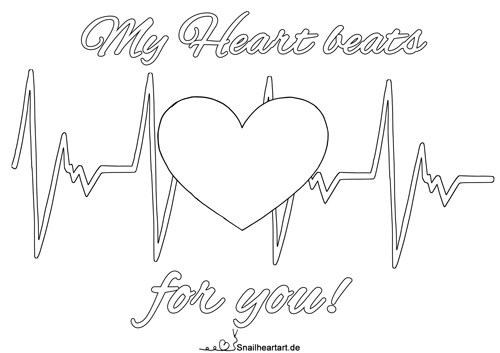 My heart beats for you Malvorlage zum Ausmalen