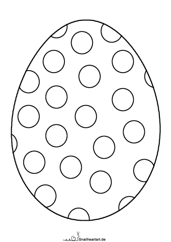 Osterei mit Punkten Malvorlage zum Ausmalen
