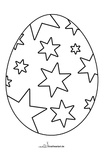 Osterei mit Sternen Malvorlage zum ausmalen