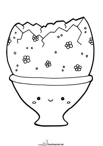 Osterei im Eierbecher Malvorlage zum Ausmalen