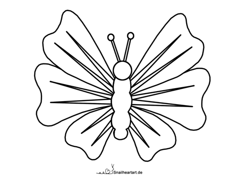 Schmetterling mit Zacken - Malvorlage zum Ausmalen