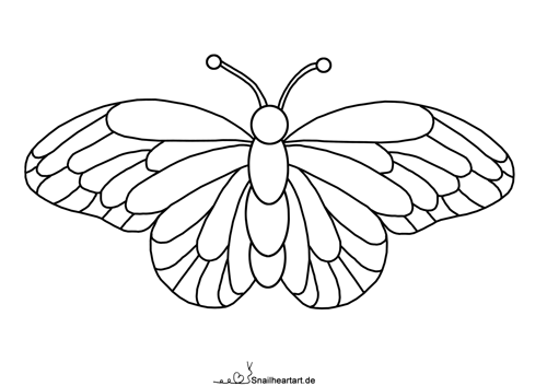 Schicker Falter - Malvorlage zum Ausmalen