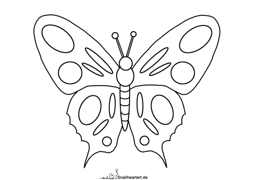 Einfacher Schmetterling zum Ausmalen