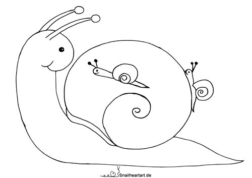 Schneckenmama - Malvorlage zum Ausmalen