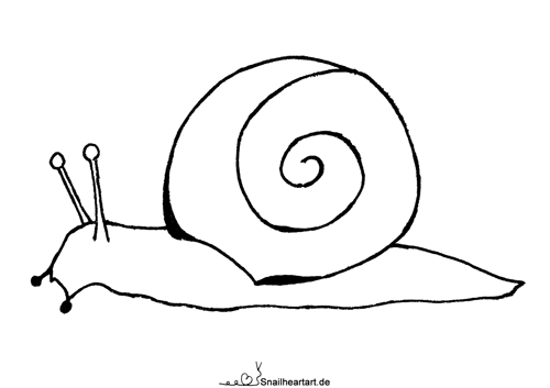 Schnecke - Malvorlage zum Ausmalen