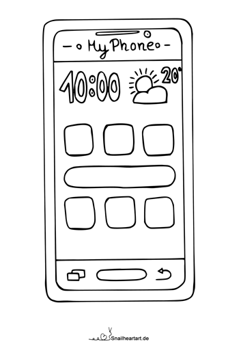 Smartphone - Malvorlage zum Ausmalen