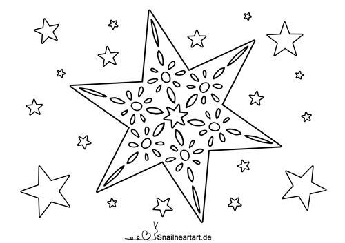 Stern mit einfachem Muster Malvorlage zum Ausmalen