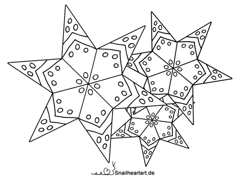 Sterne mit Muster Malvorlage zum Ausmalen