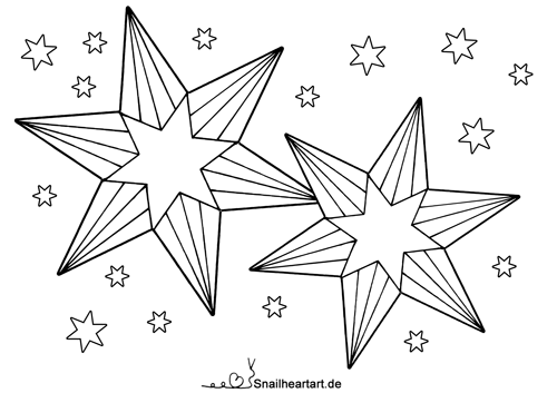 Sterne mit Streifen Malvorlage zum Ausmalen