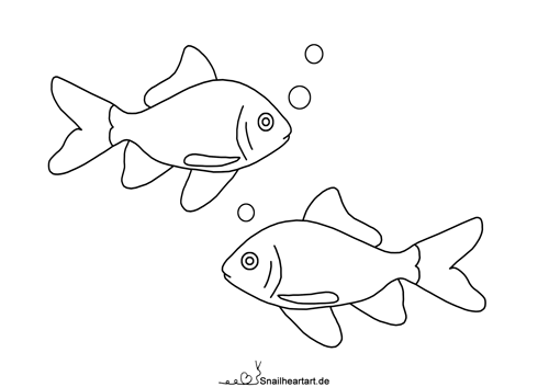 Goldfische Malvorlage zum Ausmalen