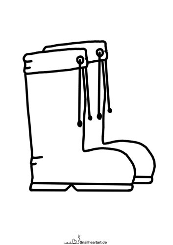 Gummistiefel Malvorlage zum Ausmalen