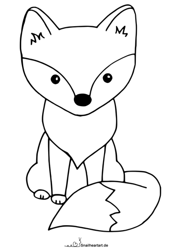 Kawaii Fuchs Malvorlage zum Ausmalen