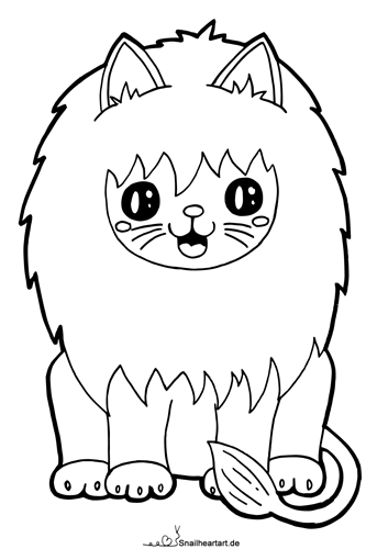 Kawaii Löwe Malvorlage zum Ausmalen