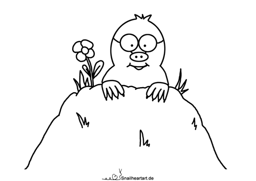 Maulwurf Malvorlage zum Ausmalen