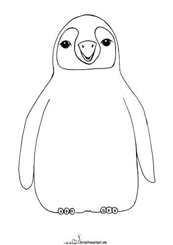Süßer Pinguin Malvorlage zum Ausmalen
