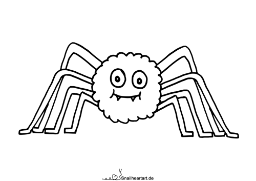 Süße Spinne – Malvorlage zum Ausmalen
