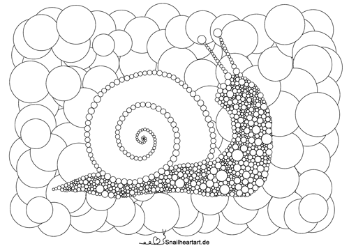 Schnecke aus Kreisen - Malvorlage zum Ausmalen