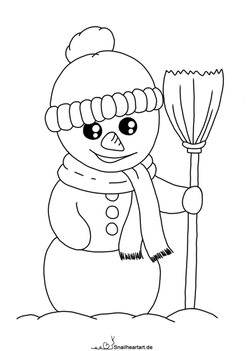 Schneemann Malvorlage zum Ausmalen