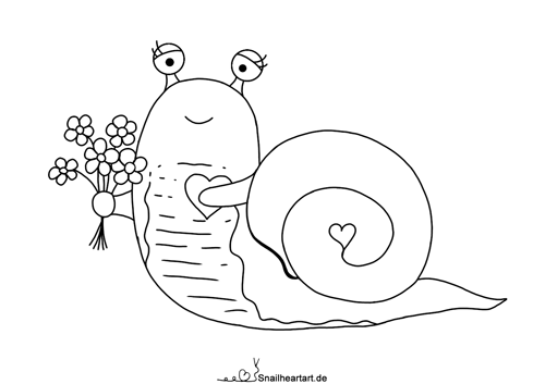 Valentins Schnecke - Malvorlage zum Ausmalen