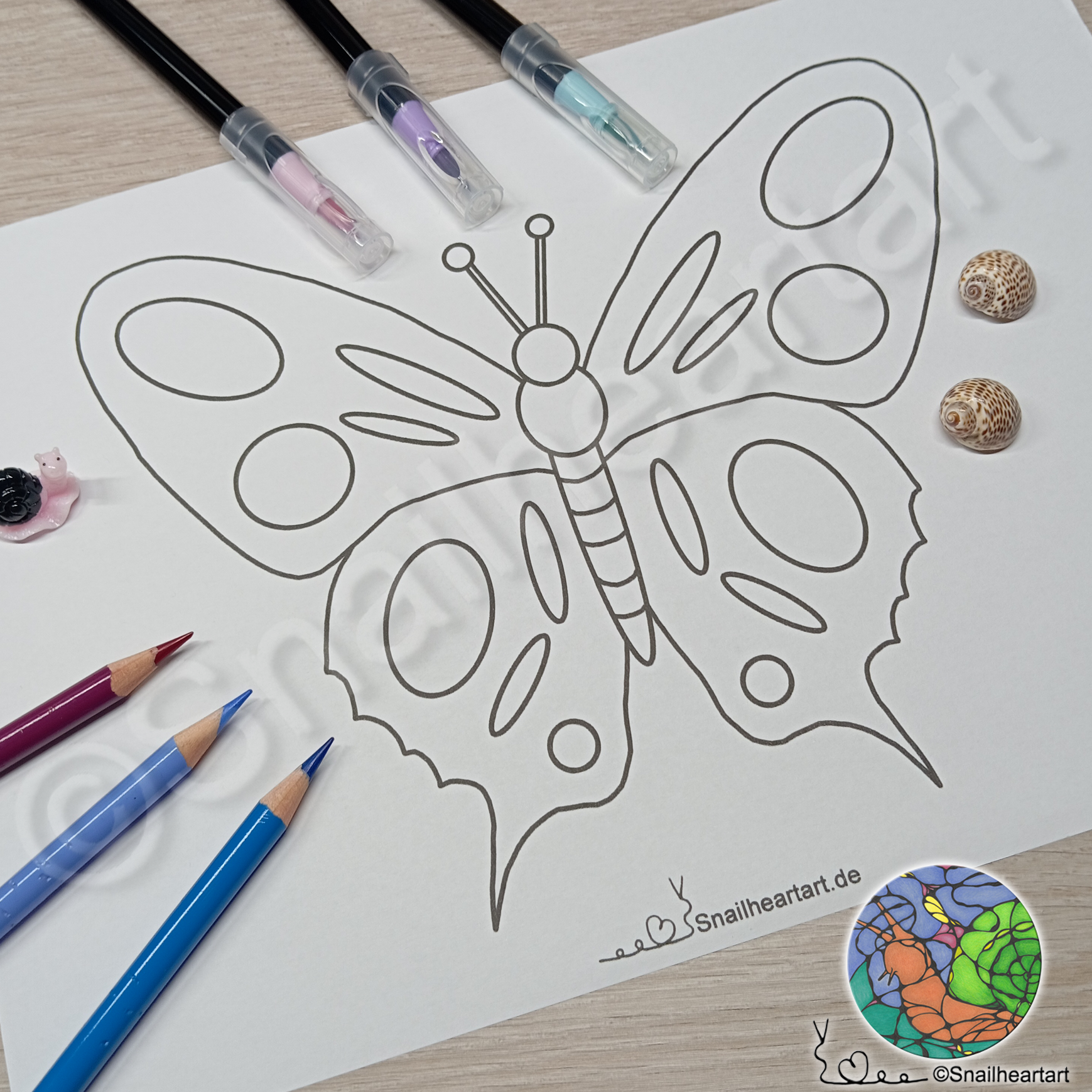 Einfacher Schmetterling – Malvorlage zum Ausmalen