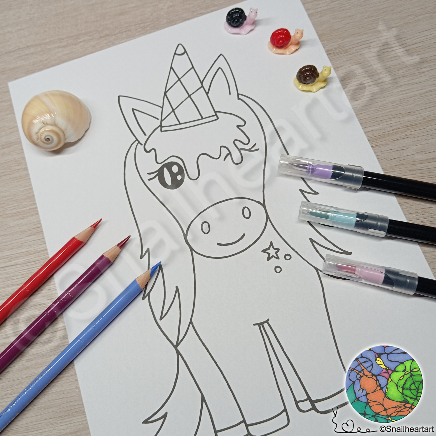 Eishorn – Malvorlage zum Ausmalen