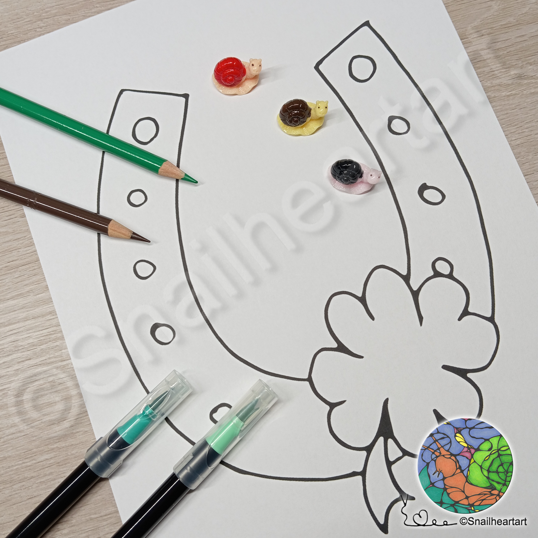 Glückshufeisen – Malvorlage zu Ausmalen