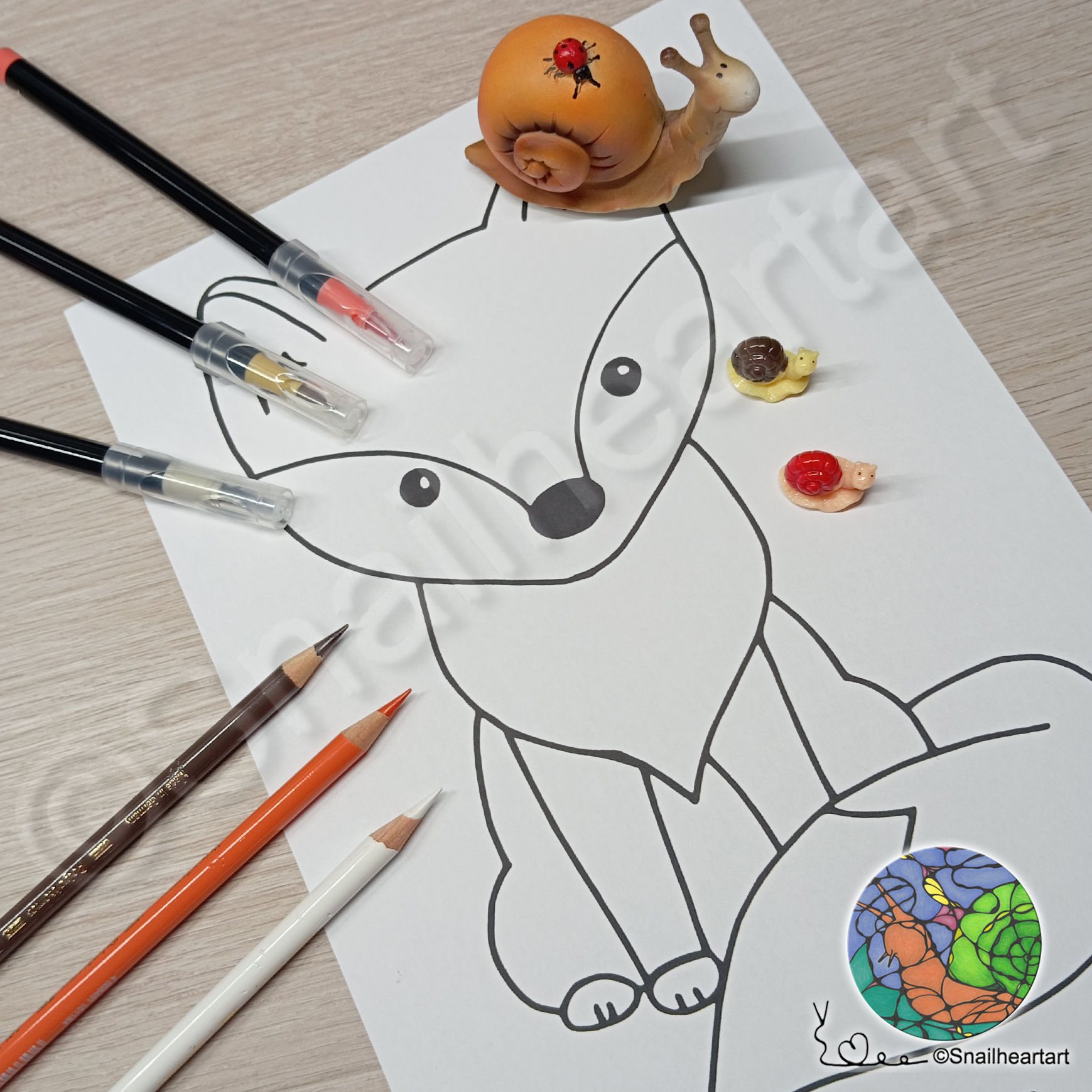 Kawaii Fuchs – Malvorlage zum Ausmalen