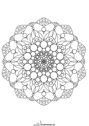 Mandala Kreise - Malvorlage zum Ausmalen