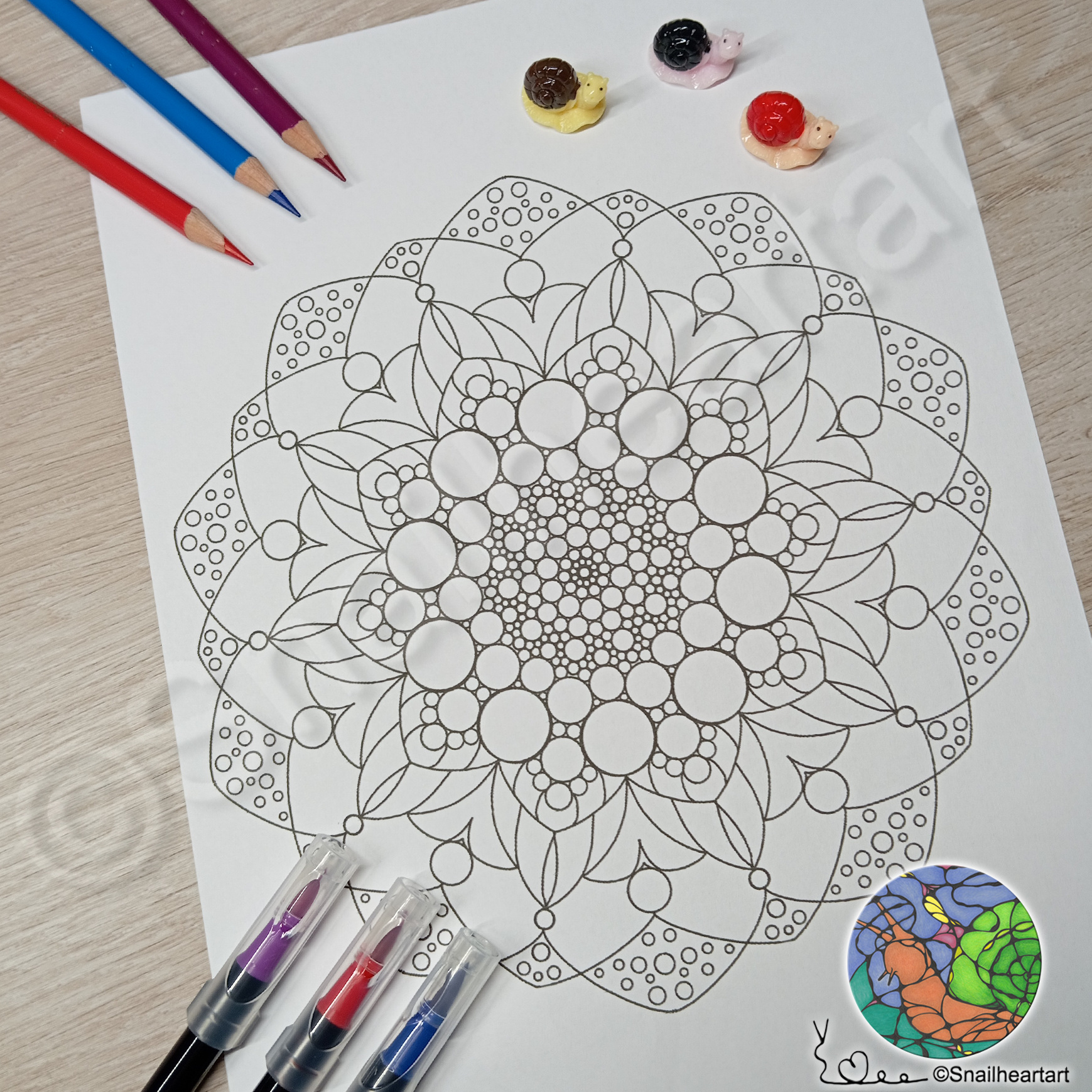Mandala Kreise – Malvorlage zum Ausmalen