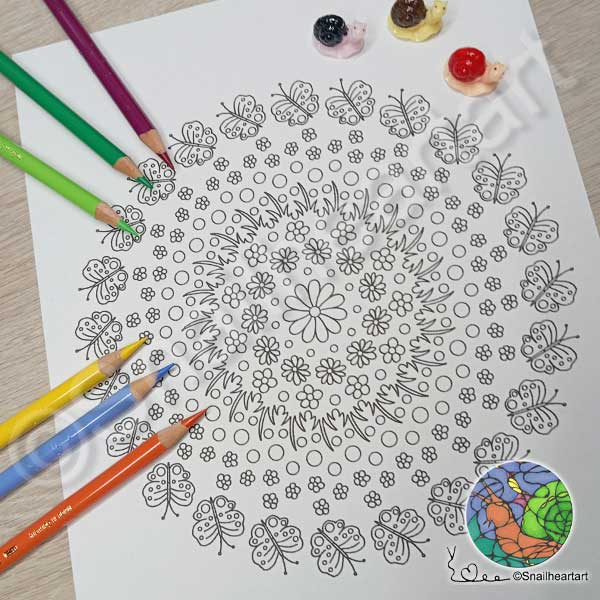 Mandala „Schmetterling“ – Malvorlage zum Ausmalen