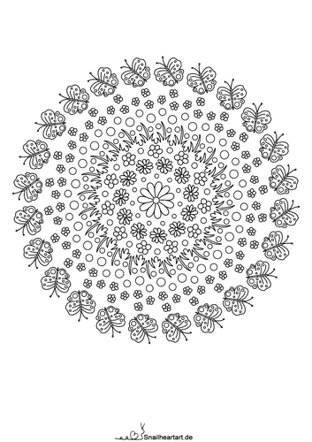 Mandala "Schmetterling" Malvorlage zum ausmalen