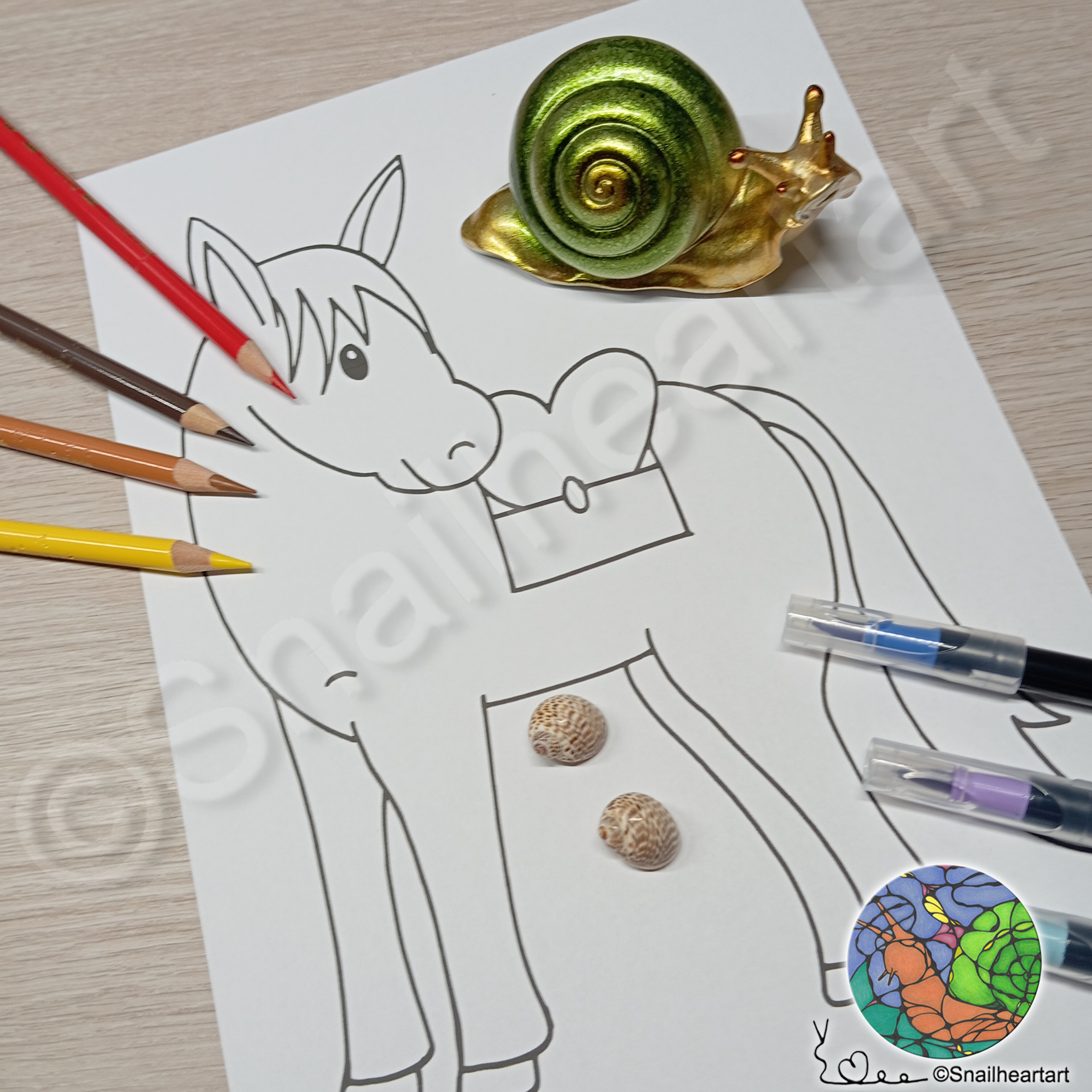 Maultier „Muli“ – Malvorlage zum Ausmalen