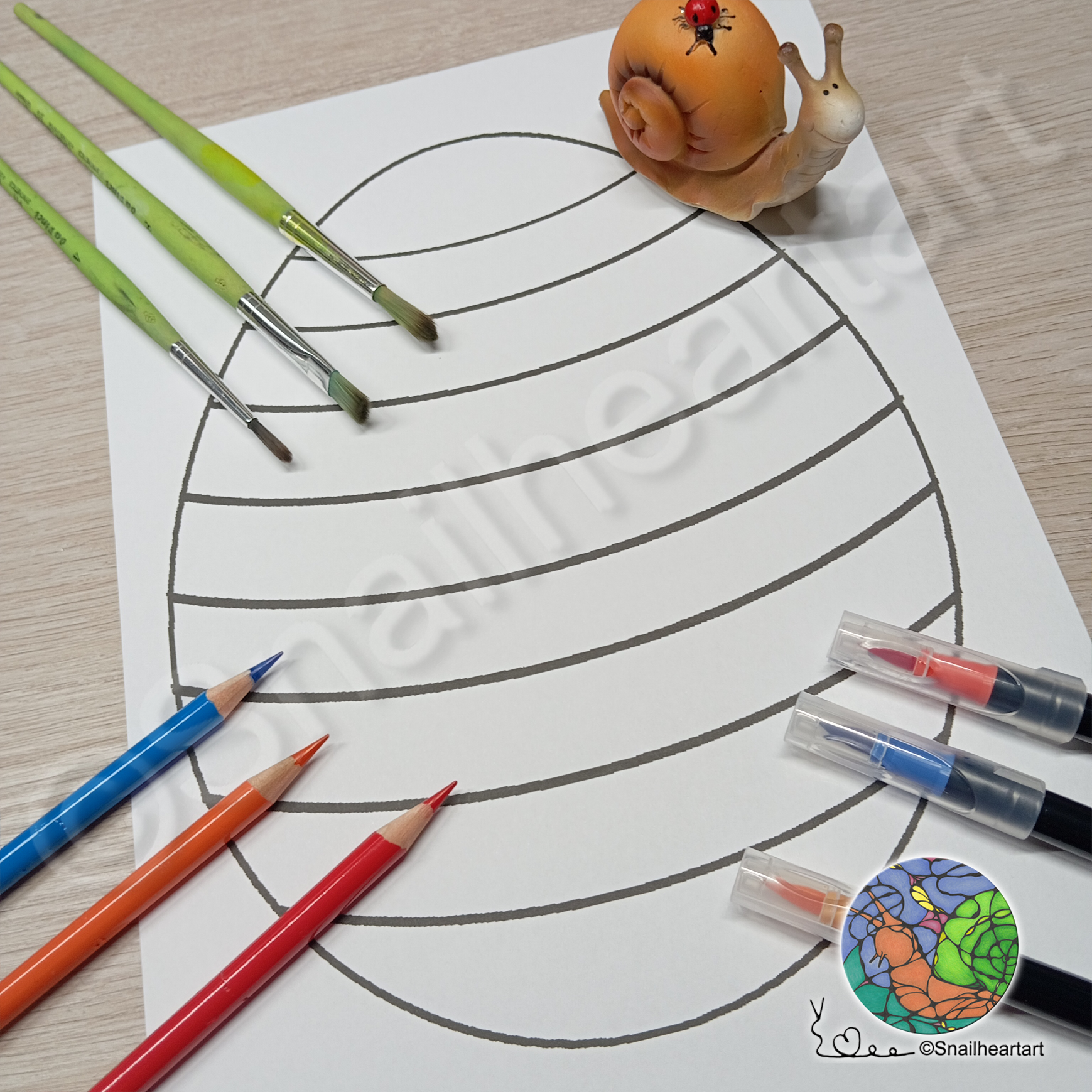 Osterei mit Streifen – Einfache Malvorlage