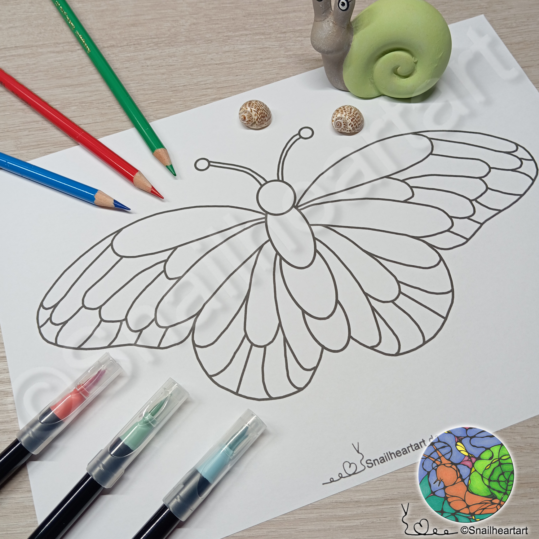 Schicker Falter – Malvorlage zum Ausmalen