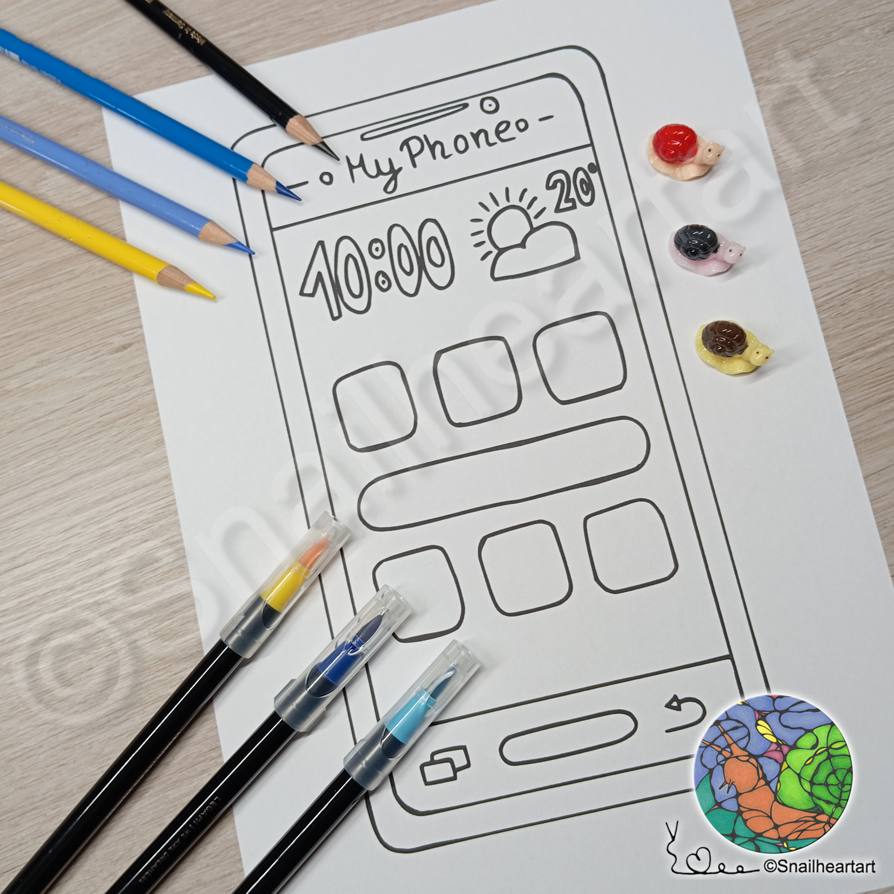 Smartphone – Malvorlage zum Ausmalen