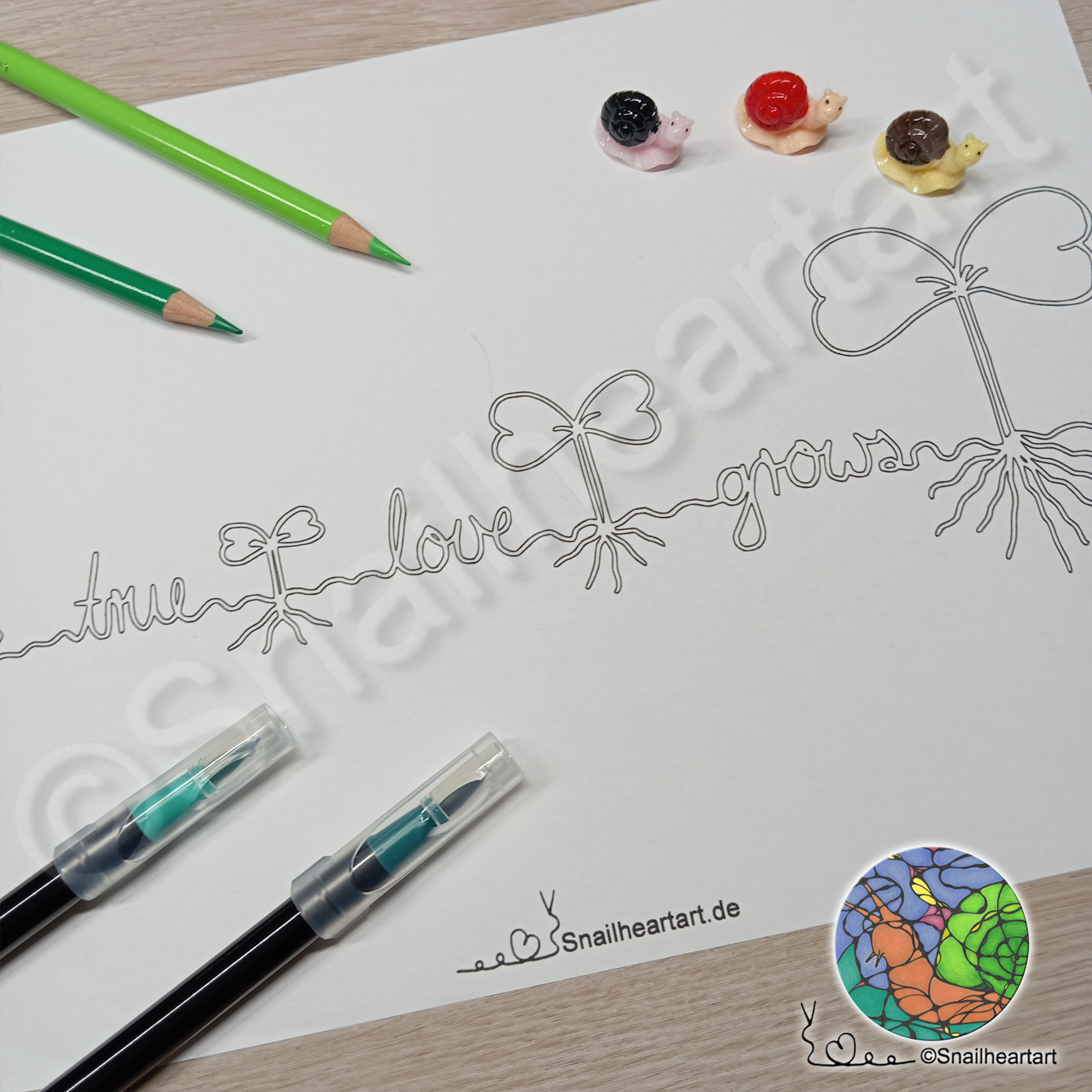 True Love Grows – Malvorlage zum Ausmalen