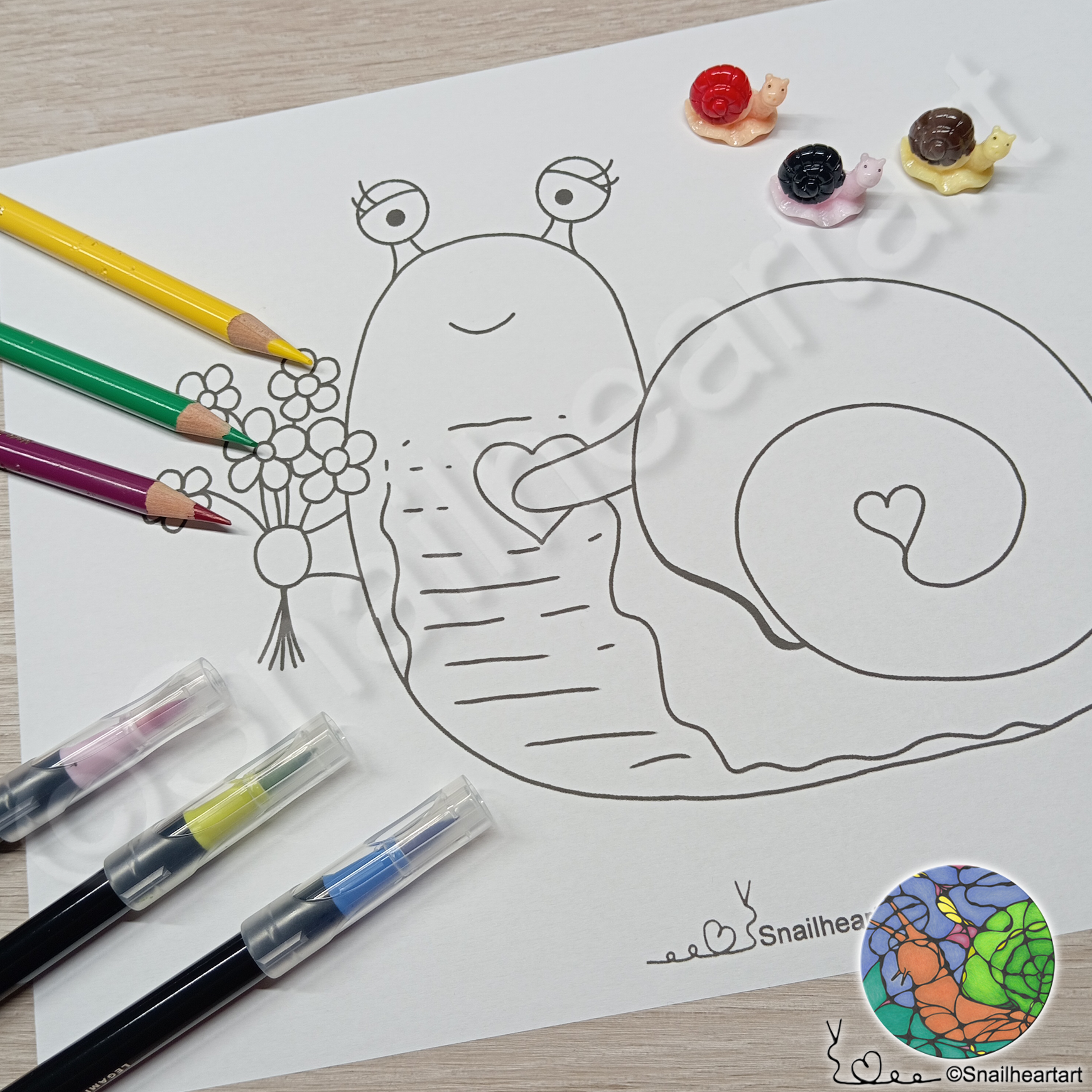 Valentins Schnecke – Malvorlage zum Ausmalen