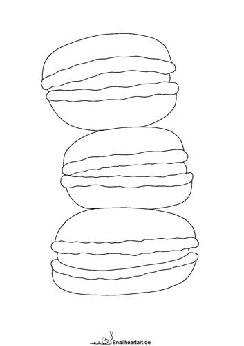 Ein süßer Stapel Macarons - Malvorlage zum Ausmalen