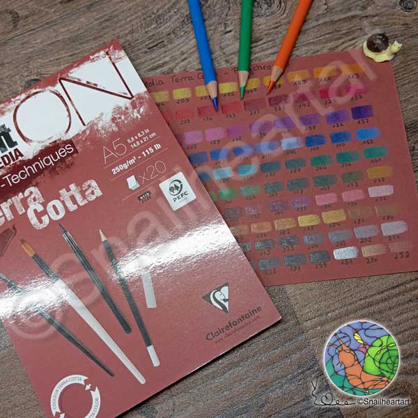 Paint On Terra Cotta Papier mit Polychromos