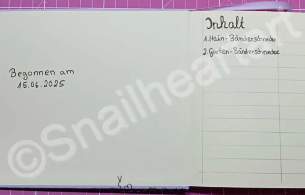 Inhaltsverzeichnis Schneckenbuch