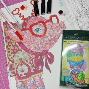 Schweinchen ausmalen mit Pitt Artist Brushpens