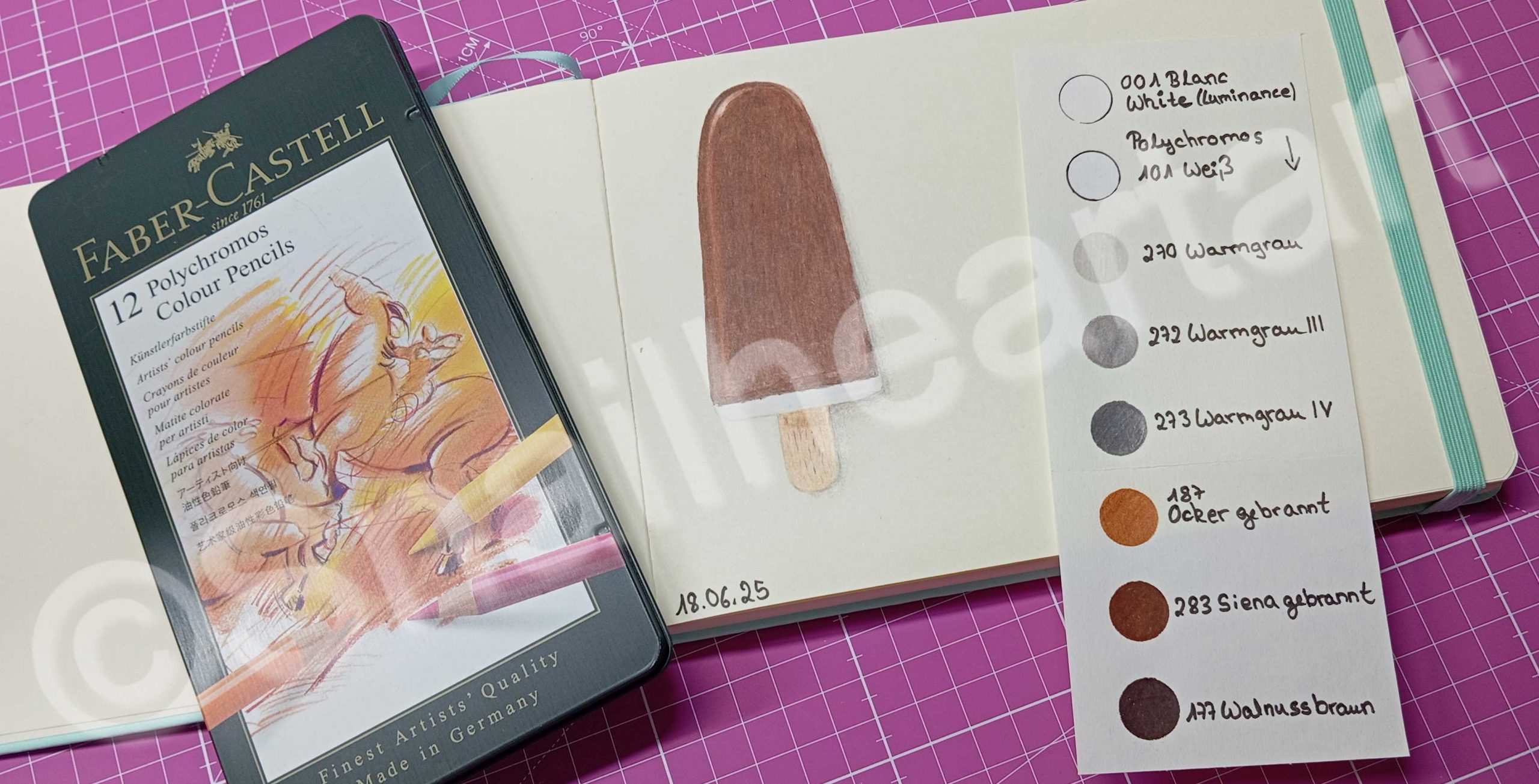 Tutorial Schokoladeneis zeichnen und ausmalen