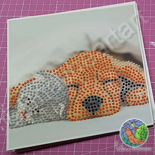 Diamond Painting Cards vom Action Katze und Welpe