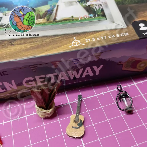 Mountain Getaway - Miniatur Fotorahmen Bastelset vom Action Lampe Brot und Gitarre